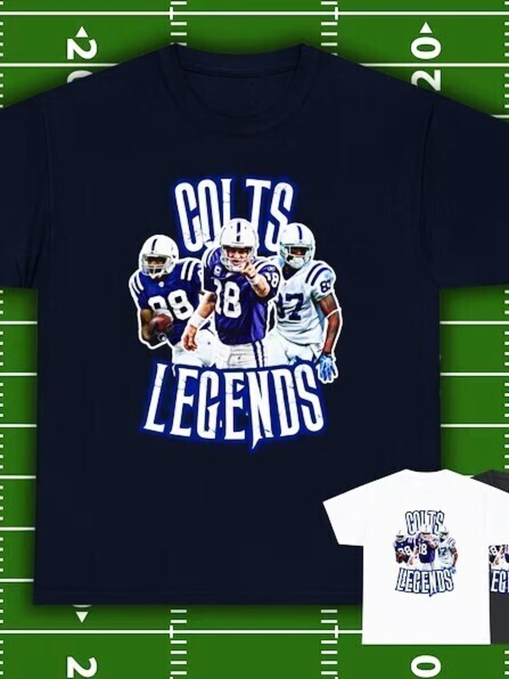 Indianapolis Colts T-Shirts Legends Peyton Manning Reggie Wayne Harrison